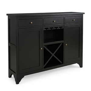 Elegante y Bellamente Elaborado Mueble Moderno de Madera de Caoba Sólida de 2 Secciones para Vino con Almacenamiento Estilizado para el Hogar - Product Image 2