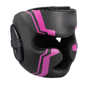 Protector de Cabeza para Boxeo al por Mayor, Casco Deportivo Protector de Cuero PU con Cierre de Hebilla para Adultos Unisex, Color Negro Sólido - Product Image 2