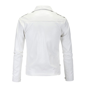 Veste en cuir blanc de haute qualité, écologique et confortable, pour l'automne et l'hiver, veste en cuir pour femmes - Product Image 6