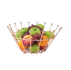 Panier à fruits en fil de fer au design géométrique, couleur or, finition brillante, support à fruits moderne, dernière arrivée, rangement pour fruits - Product Image 4