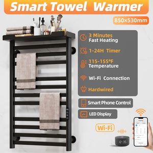 ราวแขวนผ้าเช็ดตัวไฟฟ้าติดผนัง SIOYIE 11 บาร์ ควบคุมผ่านแอพ Wi-Fi พร้อมตัวตั้งเวลาปรับได้และชั้นวางอุ่นผ้าเช็ดตัว - Product Image 2