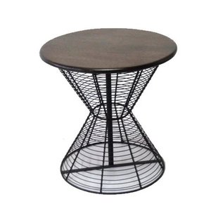 Mesa Auxiliar de Alambre Metálico Dorado con Tapa Sólida, Taburete Ligero para Sala de Estar, Muebles Decorativos - Product Image 4