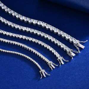 Pulsera de tenis con moissanita de corte brillante redondo de 2 mm a 6 mm para unisex, plata de ley 925, joyería fina, regalo de boda para pareja - Product Image 3