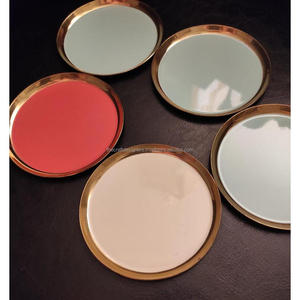 Sous-verres et napperons ronds anciens en laiton Accessoires de vaisselle Affichage en verre de tasse d'impression de logo personnalisé Petits plats et assiettes - Product Image 5