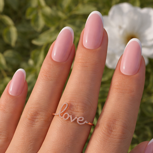 Anillo de Oro Sólido de 14K con Nombre Personalizado, Anillo de Diamantes con Letra de Amor, Anillo de Pareja, Anillo para Enamorados, Regalo Romántico para Ella - Product Image 4