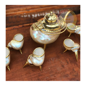 Tetera de Latón Chapada en Oro con Forma de Concha, Tradicional, Irregular, para Decoración del Hogar - Product Image 5