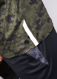 T-shirt pour homme à manches courtes, col rond, imprimé camouflage, coupe ajustée, séchage rapide, tricoté en polyester, style sportif, longueur normale - Product Image 6