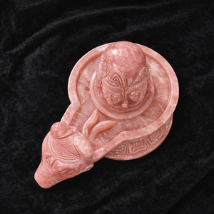 Estatua de Shiva Lingam Tallada a Mano en Ónix Rosa Natural, Ecológica, para Decoración de Templos Hindúes y Meditación Espiritual - Product Image 4