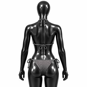 Women's <b>Rhinestone</b> Two Piece <b>Bikini</b> Set Adjustable Tie Side Swimwear - Product Image 2