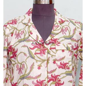 Robe longue 100 % coton pur, imprimé floral bohème, écologique, manches cloche, imprimé à la main, col en V, taille midi, chemise décontractée d'été - Product Image 3