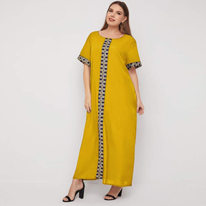 Robe Abaya élégante à col haut, manches longues, longueur au sol, en soie, avec hijab assorti pour femmes, style modeste pour l'Aïd et les mariages, pour adultes - Product Image 5