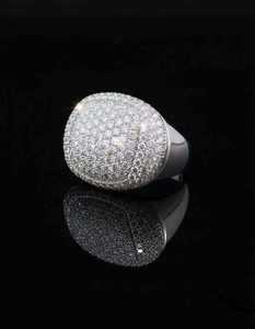 Luxury Mens Diamond Cluster <b>Ring</b> Hip Hop Oval Fully <b>Iced</b> Out Statement Jewelry Crafted in 925 Sterling Silver or 10K 14K Gold - Product Image 3