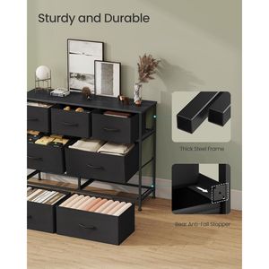 Cómoda de 7 cajones para dormitorio, de acero y MDF, con cajones de tela no tejida, mueble para TV y organizador de almacenamiento - Product Image 5