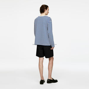 Camisetas de punto de poliéster liso con estampado de rayas sublimadas y logotipo personalizado con logotipo bordado - Product Image 3