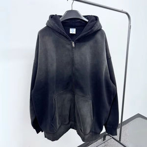 Sweat-shirt à capuche surdimensionné pour homme, couleur unie, en molleton français 100% coton, anti-boulochage, écologique, vêtement décontracté pour l'hiver - Product Image 3