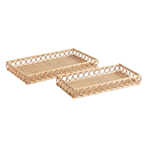 Handmade Rattan Serving Tray Natural Elegant Design Best Quality Home Kitchen Decorative <b>Storage</b> Organizer Tray - Product Image 2