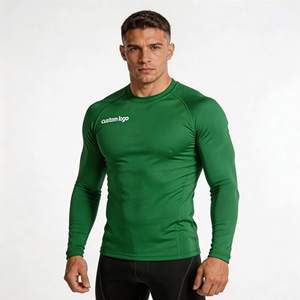 Unisex Rash Guard Compression Shirt Long Sleeve Breathable <b>Maroon</b> Burgundy Solid Performance Athletic Training Gym Workout <b>Top</b> - Product Image 6