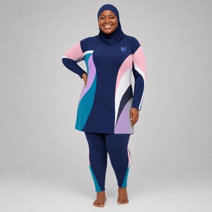 Women's Modest Bikini Set Long Sleeve Swimwear UV Sun Protection Beach <b>Bathing</b> Suit Two Piece Swimsuit Women's Modest Bikini Set - Product Image 1