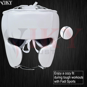 Protector de Cabeza de Boxeo de Cuero Blanco Puro, Estilo Sparring, con Cordones, para Entrenamiento de Artes Marciales, de Cara Abierta, con Alta Absorción de Impactos, Marca Personalizada - Product Image 3
