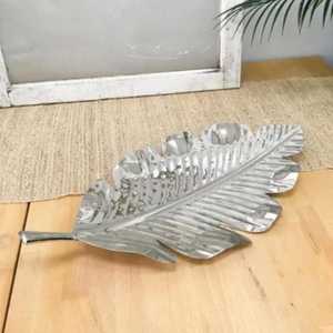 Gold Ginkgo Leaf Serving Tray Metal Double Leaf Jewelry <b>Dish</b> Luxury <b>Key</b> Bowl Centerpiece Countertop Fruit Platter Storage - Product Image 4