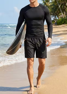 Haut de bain à manches longues en néoprène pour homme, séchage rapide, manches intégrales, noir, pour adulte, vêtement de plage et de sport - Product Image 4