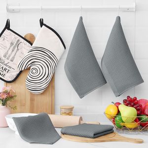 Strofinacci da Cucina Ultra Morbidi in 100% Cotone a Nido d'Ape, Asciugatura Rapida, 30x30 cm, Confezione da 6, Colore Grigio - Product Image 3