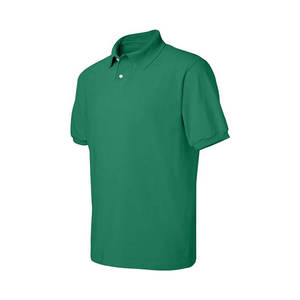 Polo de Algodón Piqué Verde de Manga Corta para Hombre, Cuello Abotonado, Estilo Casual, Corte Regular, Color Sólido - Product Image 3