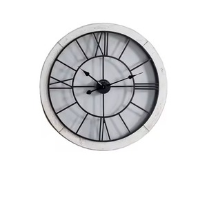 Industrial Metal Wall Clock <b>Round</b> Analog Quartz Design Antique Style Living Room Decor Silent <b>Battery</b> Powered Wall Clock - Product Image 1