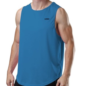 Blue Men's Tank Top Sleeveless Workout <b>Vest</b> Quick Dry Breathable Plus Size Gym Running Shirt - Product Image 1