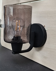 Modern Metal <b>Wall</b> Lamp with Glass Shade, E26/E27 Indoor <b>Wall</b> <b>Sconce</b> for Bedroom, Living Room & Hotel - Product Image 4