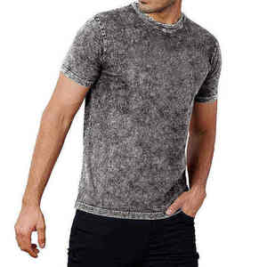 T-shirt vintage délavé à l'acide pour homme, logo personnalisé, coupe oversize, coton, manches courtes, sérigraphie écologique, 200g - Product Image 1