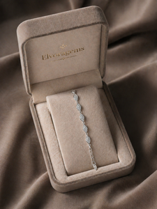Pulsera de Cadena con Perlas de Agua Dulce y Diamantes Corte Marquesa Clásico, Bañada en Rodio, Plata 925, para Uso Diario Femenino - Product Image 5
