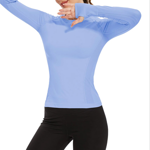 เสื้อวิ่งกลางแจ้งเสื้อกีฬายิมผ้ายืดแห้งเร็วฟิตเนสเสื้อโยคะโยคะสำหรับผู้หญิงหลวมพอดีระบายอากาศได้ดี - Product Image 1
