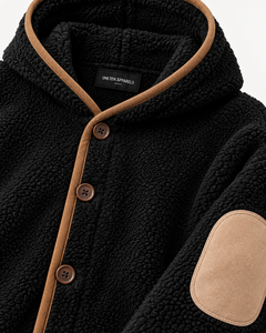 Cardigan sport à capuche surdimensionné en tricot doublé avec fermeture éclair pour homme, décontracté, automne, écologique - Product Image 5
