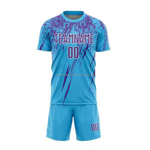 Conjuntos de Uniformes de Fútbol Personalizados, Camisetas de Fútbol Unisex Sublimadas de Manga Corta, 100% Poliéster, Secado Rápido, Transpirables, Ropa Deportiva para Equipos - Product Image 1