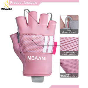Guantes de Ciclismo para Hombre y Mujer, Medios Dedos, con Almohadilla Antideslizante y Absorbente de Impactos para Ciclismo, Entrenamiento, Ejercicio al Aire Libre - Product Image 2
