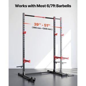 Rack Multifunzionale per Palestra Domestica con Larghezza Regolabile, Attrezzatura per Allenamento con 6 Bande e Pioli per Squat, Leg Press e Bilanciere - Product Image 2