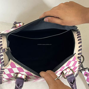 Elegante Bolso Grande a Cuadros Speedy para Mujer, Bolso de Viaje de Cuero Hecho a Mano, Bolso de Moda, Bolso de Diseño para Uso Diario - Product Image 6