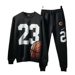 Ensemble de survêtement coupe-vent à manches longues pour homme, de haute qualité, 100% coton, doublure en polaire, col boutonné, coupe régulière - Product Image 2