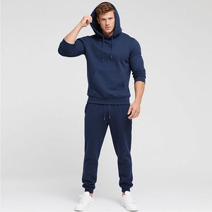 Mens Cotton Gym Tracksuit Outfit <b>Set</b> Hooded Sweatshirt and Jogger Pants Casual Daily Fashion Wear - Product Image 2