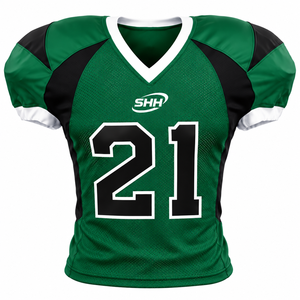 Uniforme de football américain personnalisé pour hommes, maillot en mesh vert avec pantalon de jeu rembourré, numéro d'équipe personnalisé, kit sportif de gridiron - Product Image 5