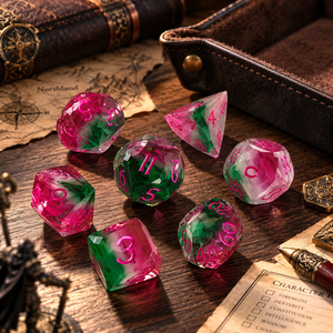 Juego de Dados Poliédricos Premium de 7 Piezas, Dados de Resina Hechos a Mano para Juegos de Mesa Familiares, Fiestas, Clubes y Regalos - Product Image 3