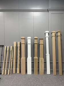 Nouveaux poteaux d'escalier modernes et minimalistes en bois de caoutchouc, pièces d'escalier de haute qualité pour escaliers modernes, maisons et villas - Product Image 3