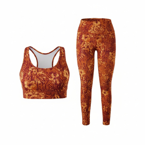 Ensembles de yoga et de sport sans couture, unis, grandes tailles, avec pantalon push-up et soutien-gorge dos croisé pour un maintien optimal, pour l'entraînement et la gym - Product Image 1