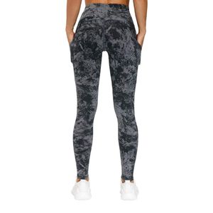 Marble Print Women Yoga <b>Leggings</b> High Rise Workout Tights Side <b>Pocket</b> Nylon Elastane Squat Proof Quick Dry Wholesale Pants - Product Image 2