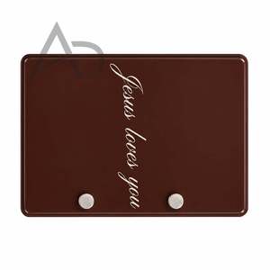 Placa de Pestañas Acrílica Marrón con Logotipo Personalizado Impreso, Placa de Pestañas Sostenible con Imanes, Instrumento de Belleza OEM, Jesús te Ama - Product Image 3