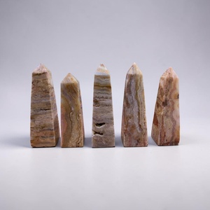 คริสตัลหินอาเกตธรรมชาติทรงหอคอย 25×25×95 มม. หินอัญมณีขัดเงา ทรงโอเบลิสก์ หินบำบัดเพื่อการตกแต่ง - Product Image 4