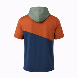 Men's Clothing Fashion Customized 100% Cotton Hoodies <b>Sweatshirts</b> Solid Color Basics Cotton Blended Men's <b>Short</b> <b>Sleeve</b> Hoodies - Product Image 2