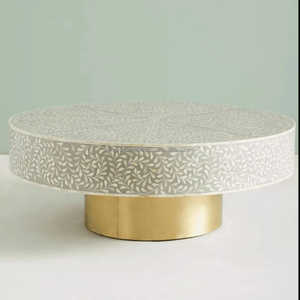 Mesa de centro central redonda geométrica antigua con incrustaciones de hueso al por mayor decoración del hogar Mostrador de mesa de centro Muebles modernos de gran calidad - Product Image 2