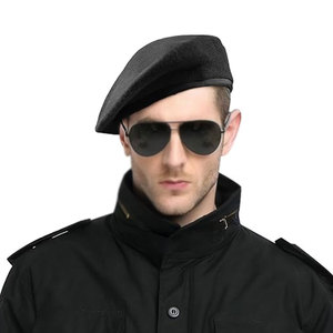 Durable Wool Blend Casual <b>Beret</b> Hat for Winter Outdoor Use Official Uniform Events Parades and Dress Wear - Product Image 6